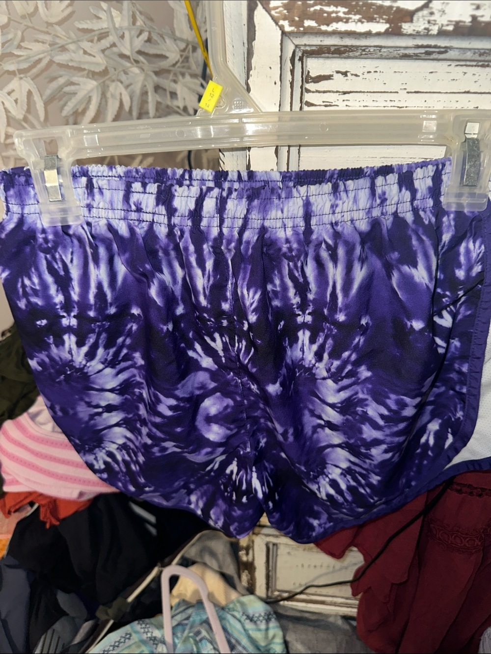 Nike Purple Tie-Dye Athletic Shorts small drawstring lined inside like new - Picture 2 of 7